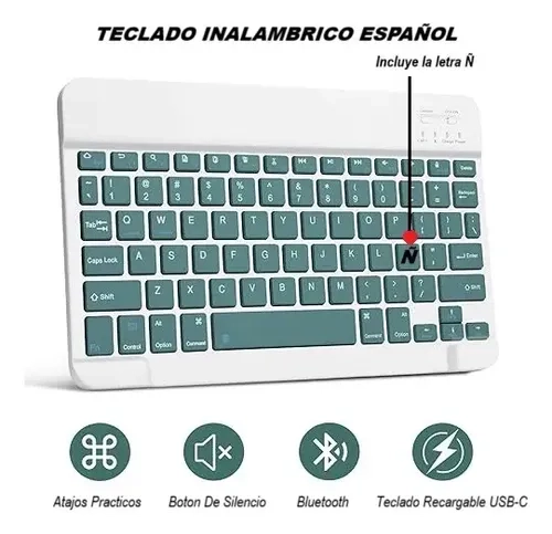 CARCASA FUNDA 360° CON TECLADO PARA IPAD 10MA GEN / 11VA A16 VERDE OSCURO - 2