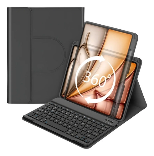 CARCASA FUNDA 360° CON TECLADO PARA IPAD 10MA GEN / 11VA A16 NEGRO - 1