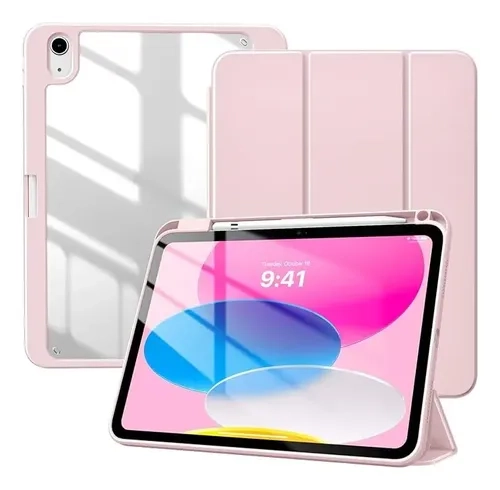 CARCASA FUNDA CON RANURA LAPIZ PARA IPAD 11 GEN A16 ROSA - 1