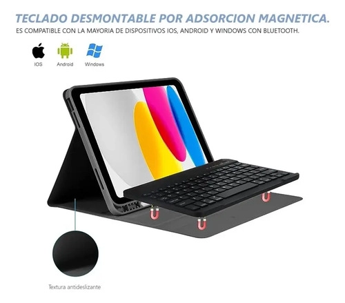 FUNDA CON TECLADO PARA SAMSUNG GALAXY TAB S10 LITE 10.9  NEGRO - 3