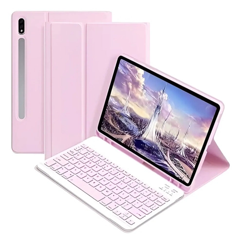 FUNDA CON TECLADO PARA SAMSUNG GALAXY TAB S10 LITE 10.9  ROSA - 1
