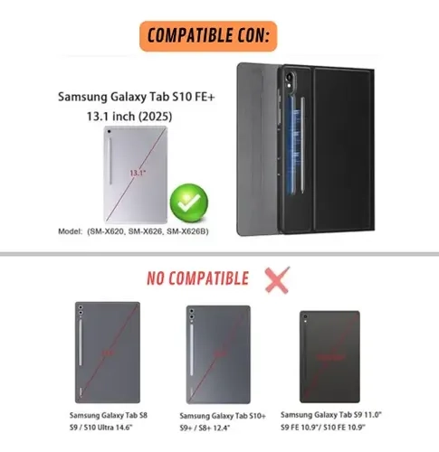 FUNDA CON TECLADO PARA SAMSUNG GALAXY TAB S10 FE PLUS 13.1 NEGRO - 2