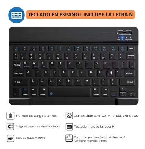 FUNDA CON TECLADO PARA SAMSUNG GALAXY TAB S10 FE PLUS 13.1 NEGRO - 3