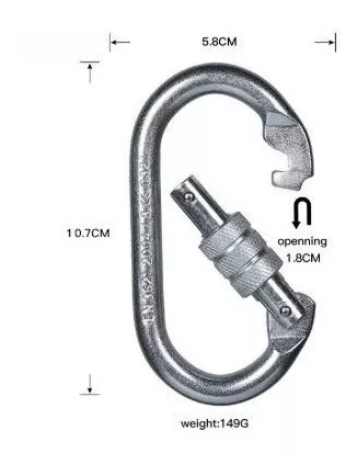 MOSQUETON XINDA ALEACIÓN OVAL STEEL SCREW CLIP - 2