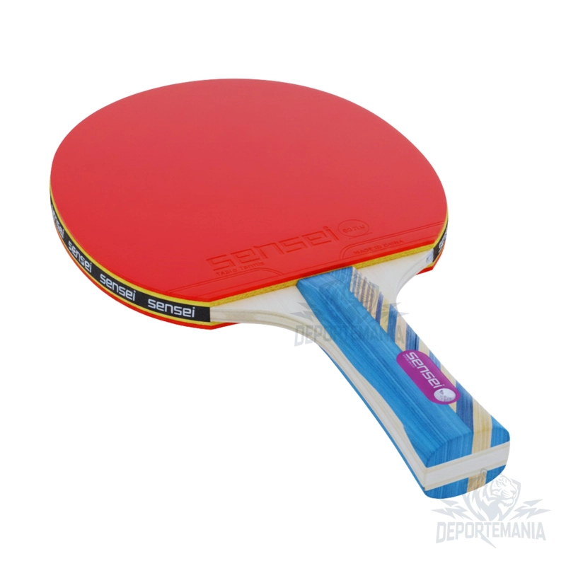 PALETA PING PONG SENSEI MADERA 3 STAR NEGRA Y ROJA - 4