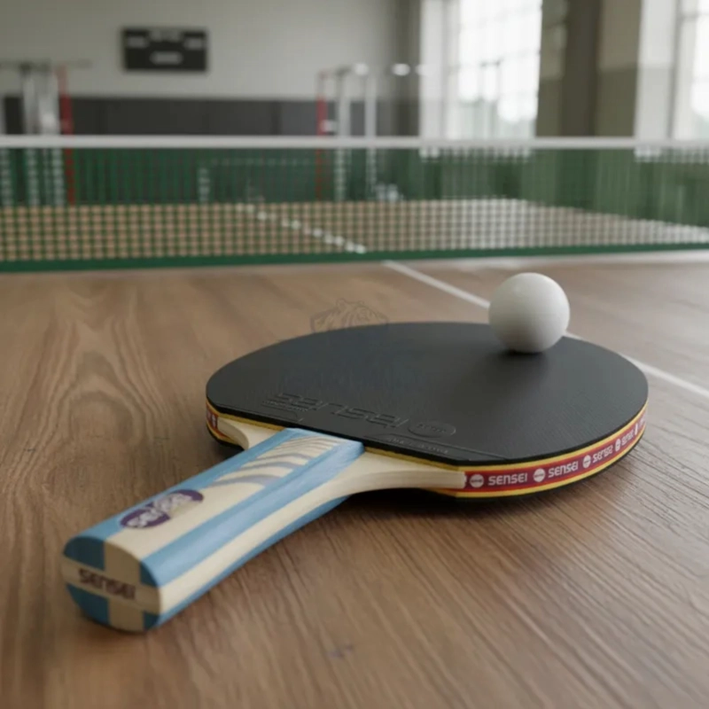 PALETA PING PONG SENSEI MADERA 3 STAR NEGRA Y ROJA - 6