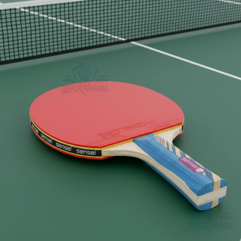 PALETA PING PONG SENSEI MADERA 3 STAR NEGRA Y ROJA - 8