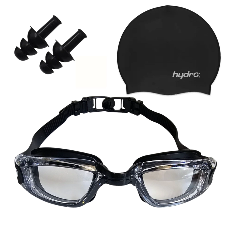 SET NATACION ADULTO HYDRO ANTIPARRAS GORRA TAPONES - 1
