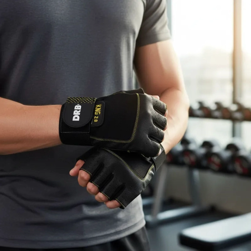 GUANTES FITNESS DRB CUERO 0.15 KG KING ENTRENAMIENTO Y PESAS - 9