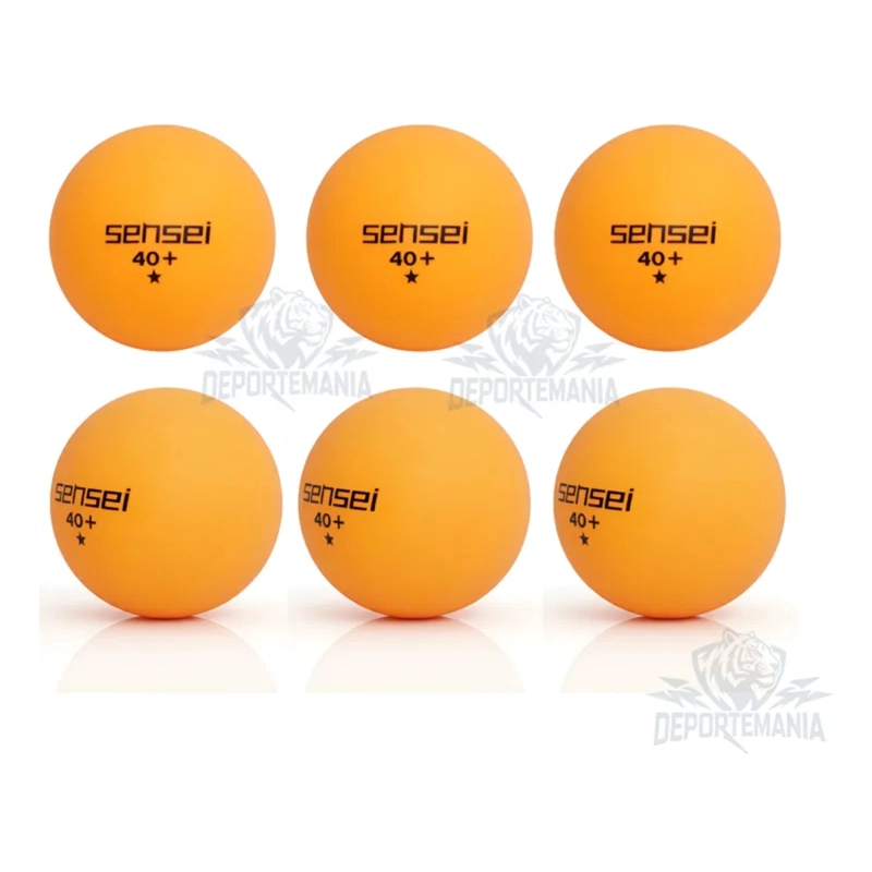 PELOTAS PING PONG SENSEI 1 ESTRELLA NARANJA PACK 6 - 5