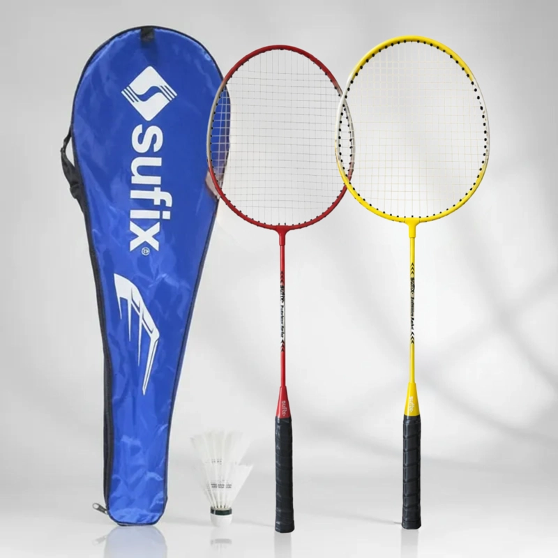 SET BÁDMINTON SUFIX ALUMINIO 2 RAQUETAS + 2 PLUMILLAS + FUNDA ® - 3