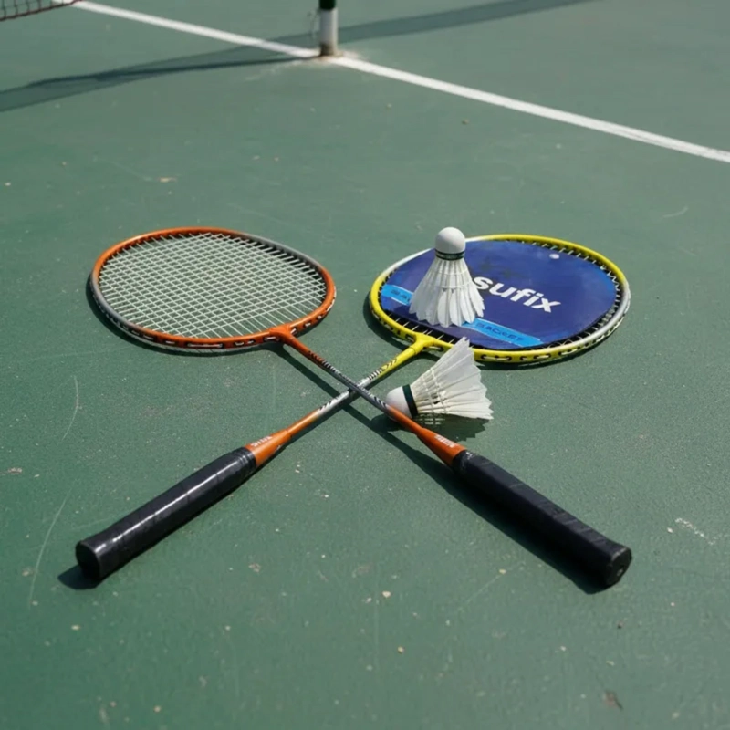 SET BÁDMINTON SUFIX ALUMINIO 2 RAQUETAS + 2 PLUMILLAS + FUNDA ® - 4
