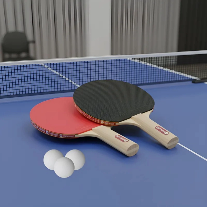 SET PING PONG SENSEI MADERA 2 PALETAS + 3 PELOTAS 1* - 5