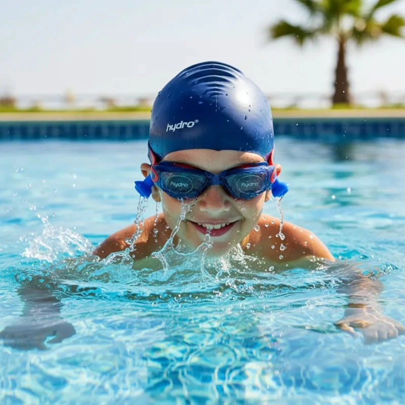 SET NATACION JUNIOR HYDRO NIÑO NIÑA ANTIPARRAS GORRA - 5