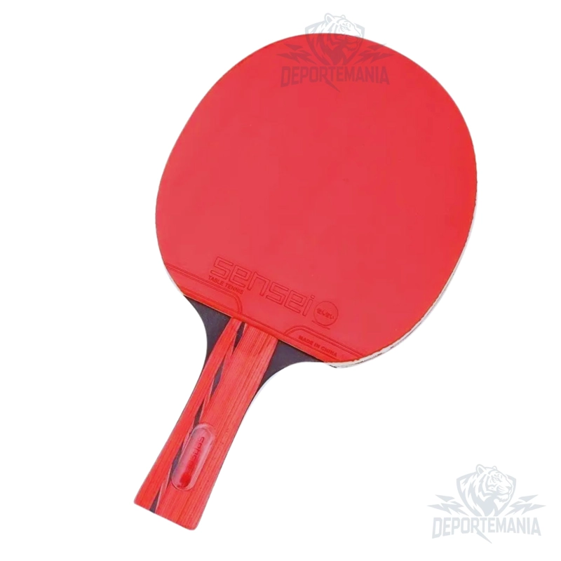PALETA PING PONG SENSEI MADERA 5 STAR NEGRA Y ROJA - 4