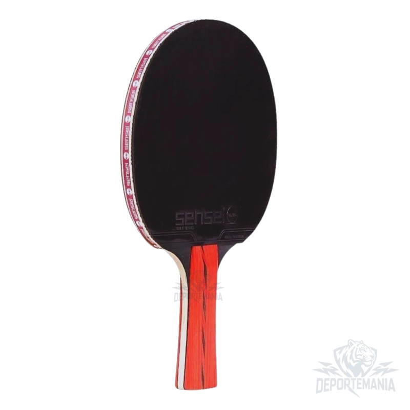 PALETA PING PONG SENSEI MADERA 5 STAR NEGRA Y ROJA - 5