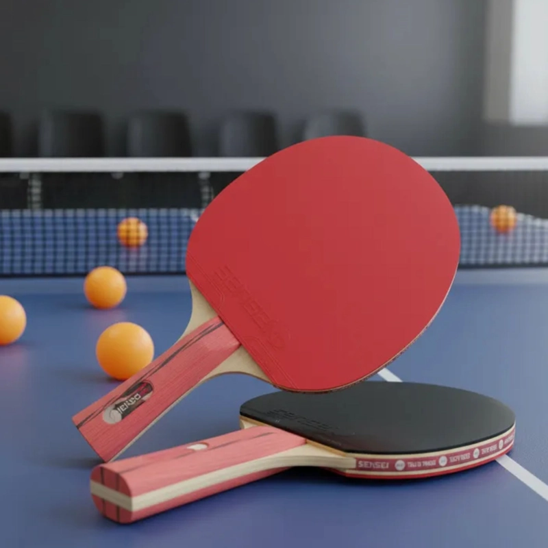 PALETA PING PONG SENSEI MADERA 5 STAR NEGRA Y ROJA - 6