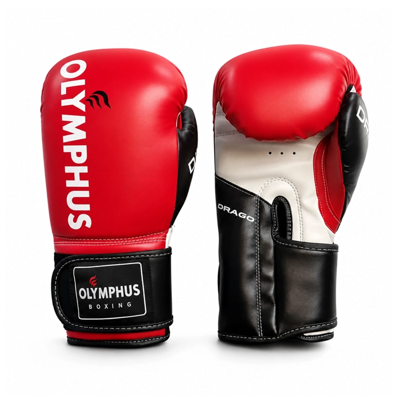GUANTE BOXEO CUERO / POLIURETANO OLYMPHUS KICKBOXING DRAGO - 1