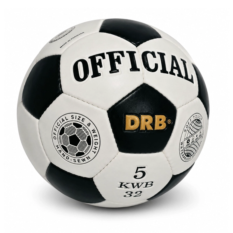 PELOTA FUTBOL N°5 DRB OFFICIAL KWB 32 COSTURA A MANO - 1