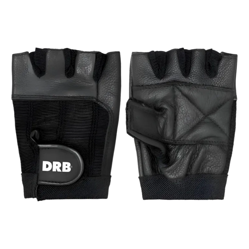 GUANTES FITNESS DRB CUERO 0.12 KG SPANDEX NEGRO PESAS Y GIMNASIO - 1