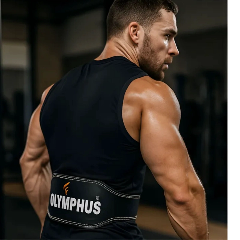 CINTURON PARA LEVANTAMIENTO DE PESAS OLYMPHUS CUERO 0.6 KG PARA GYM - 7