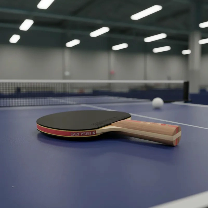 PALETA PING PONG SENSEI MADERA 4 STAR NEGRA Y ROJA - 4
