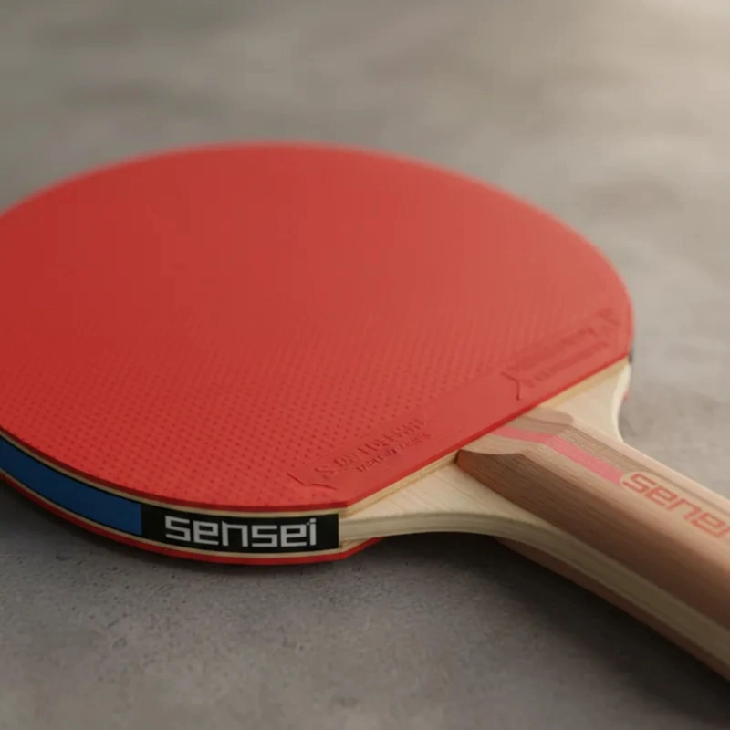 PALETA PING PONG SENSEI MADERA 4 STAR NEGRA Y ROJA - 5