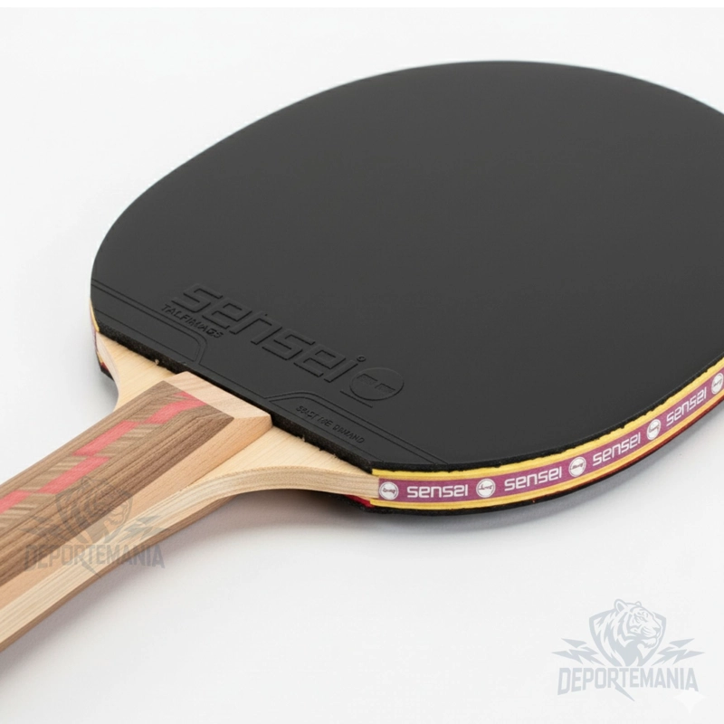 PALETA PING PONG SENSEI MADERA 4 STAR NEGRA Y ROJA - 6