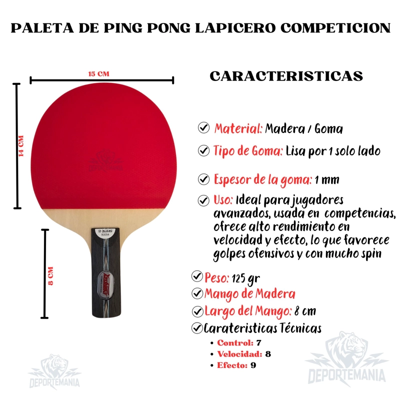 PALETA PING PONG DRB MADERA LAPICERO COMPETICIÓN PRO YASHIMA® - 2