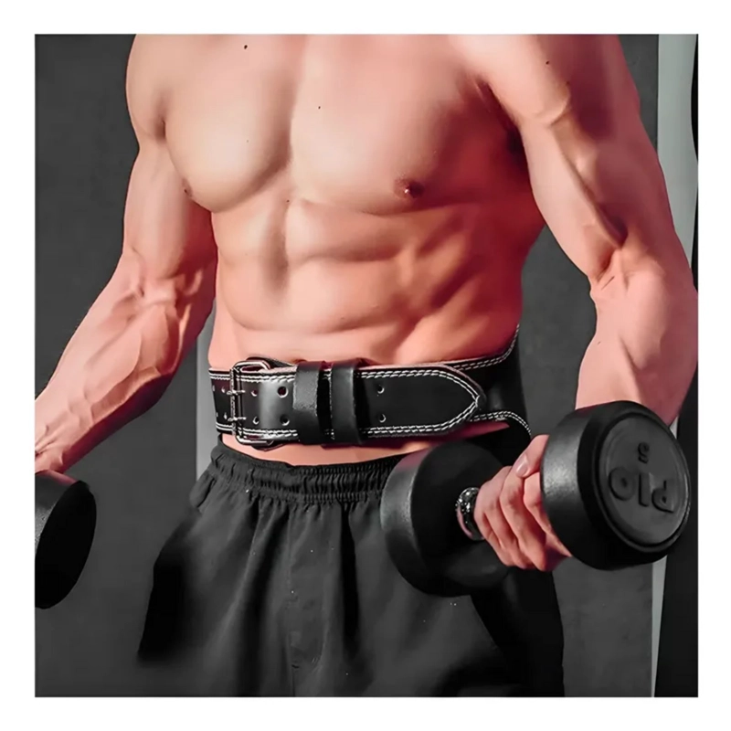 CINTURON LEVANTAMIENTO PESAS CUERO DRB GYM LUMBAR - 8