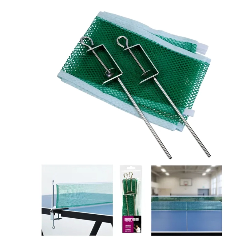 RED TENIS DE MESA SENSEI ACERO PING PONG CLÁSICA CON SOPORTES ® - 1