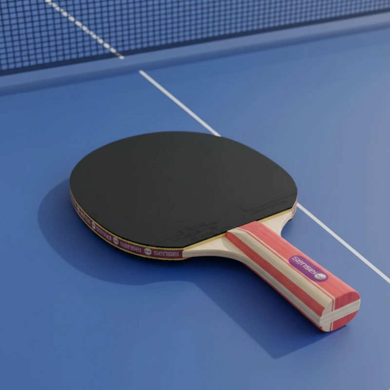 SET PING PONG SENSEI MADERA 2 PALETAS + 3 PELOTAS 2* GOMA LISA - 6