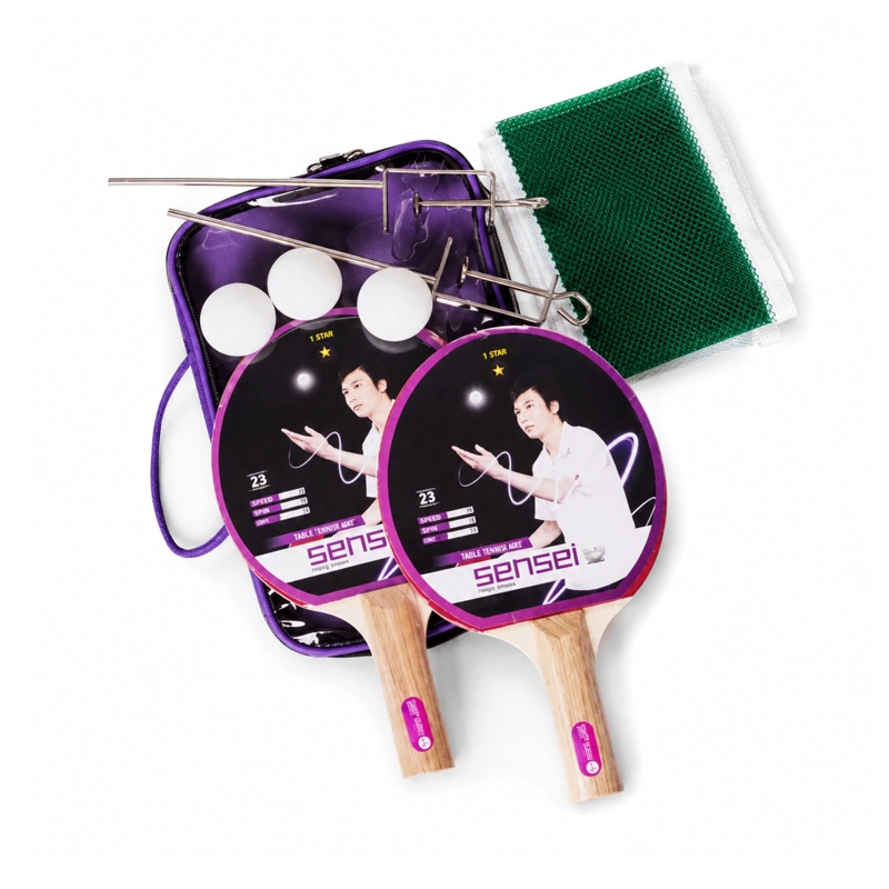 SET PING PONG COMPLETO 2 PALETAS + 3 PELOTAS + RED - 1