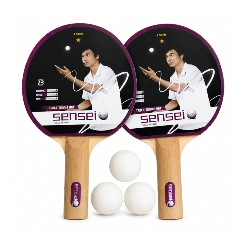 SET PING PONG COMPLETO 2 PALETAS + 3 PELOTAS + RED - 3