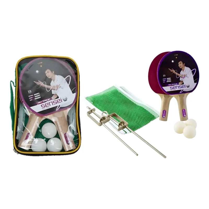 SET PING PONG COMPLETO 2 PALETAS + 3 PELOTAS + RED - 7