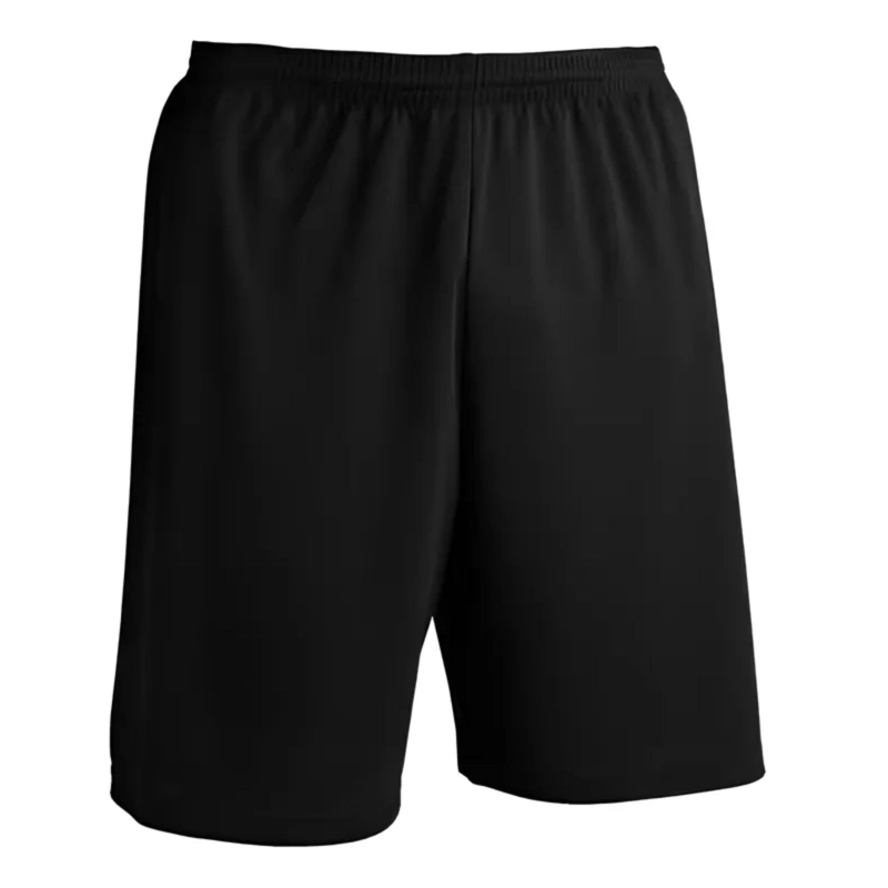 SHORT DE FUTBOL MICROFIBRA UNISEX DRB NEGRO LISO COSTURAS REFORZADAS - 1