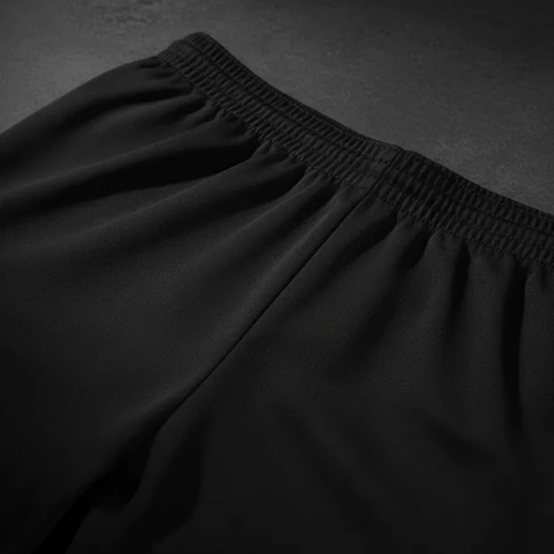 SHORT DE FUTBOL MICROFIBRA UNISEX DRB NEGRO LISO COSTURAS REFORZADAS - 3