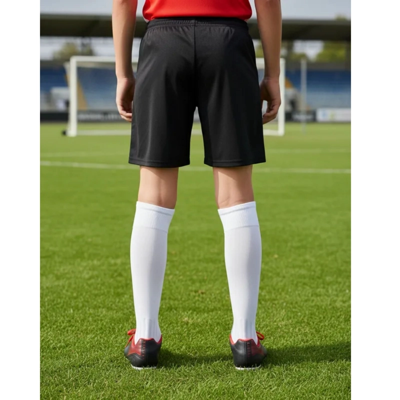 SHORT DE FUTBOL MICROFIBRA UNISEX DRB NEGRO LISO COSTURAS REFORZADAS - 7