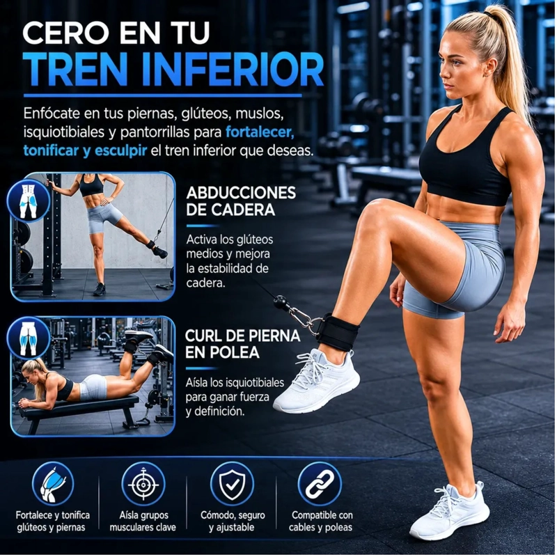 TOBILLERA PARA POLEA TORPEDO NEOPRENO MAQUINA GIMNASIO (PAR) - 3