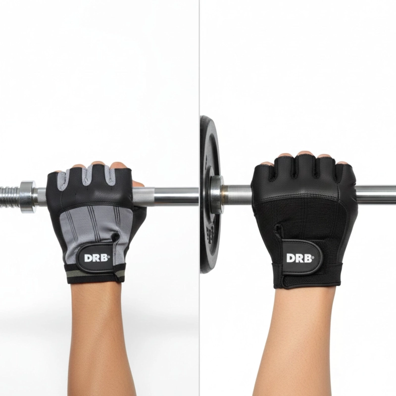 GUANTES FITNESS DRB CUERO 0.12 KG SPANDEX NEGRO PESAS Y GIMNASIO - 7