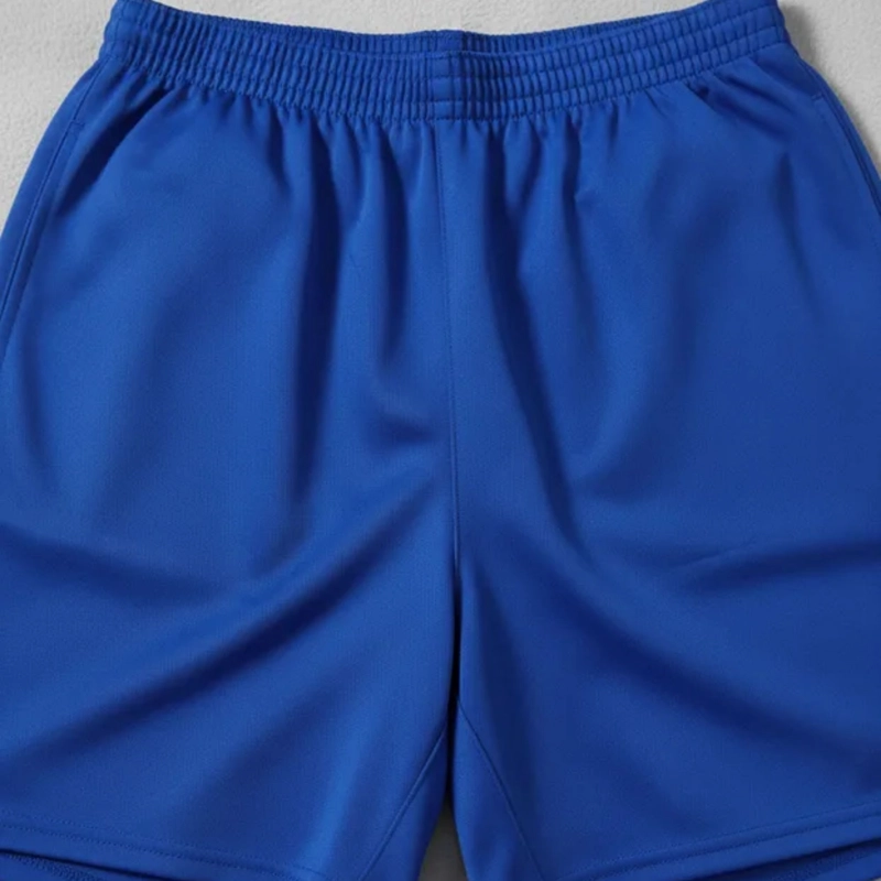 SHORT DE FUTBOL MICROFIBRA UNISEX DRB AZUL LISO - 2