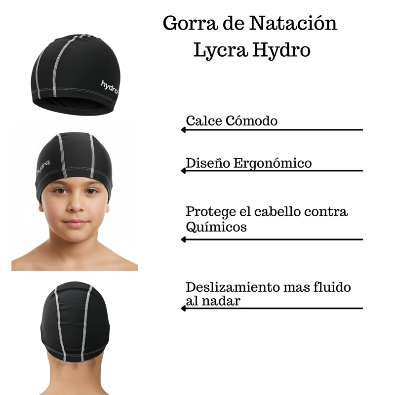 GORRO NATACION LYCRA NIÑO NIÑA HYDRO INFANTIL - 3