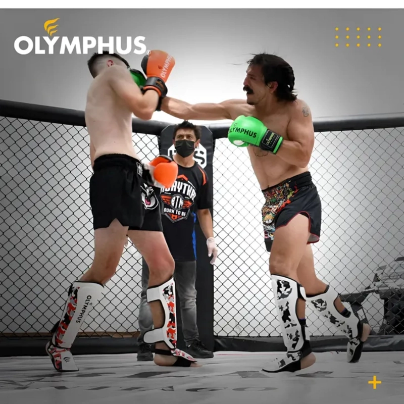 CANILLERA CON EMPEINERA ARTES MARCIALES OLYMPHUS CUERO / POLIURETANO PRO - 8