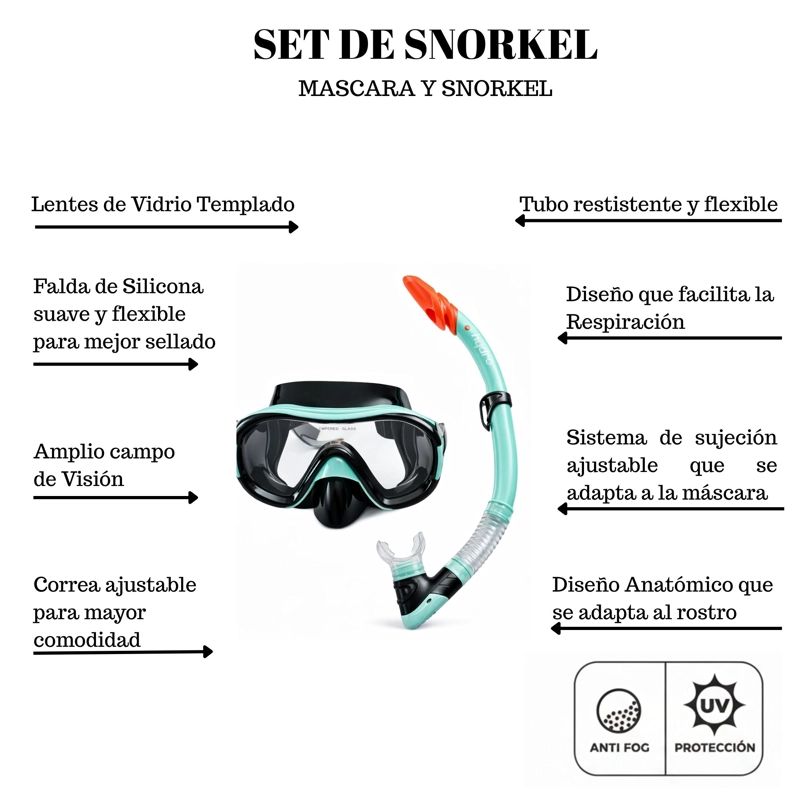 SET MÁSCARA BUCEO + SNORKEL ADULTO HYDRO® - 2