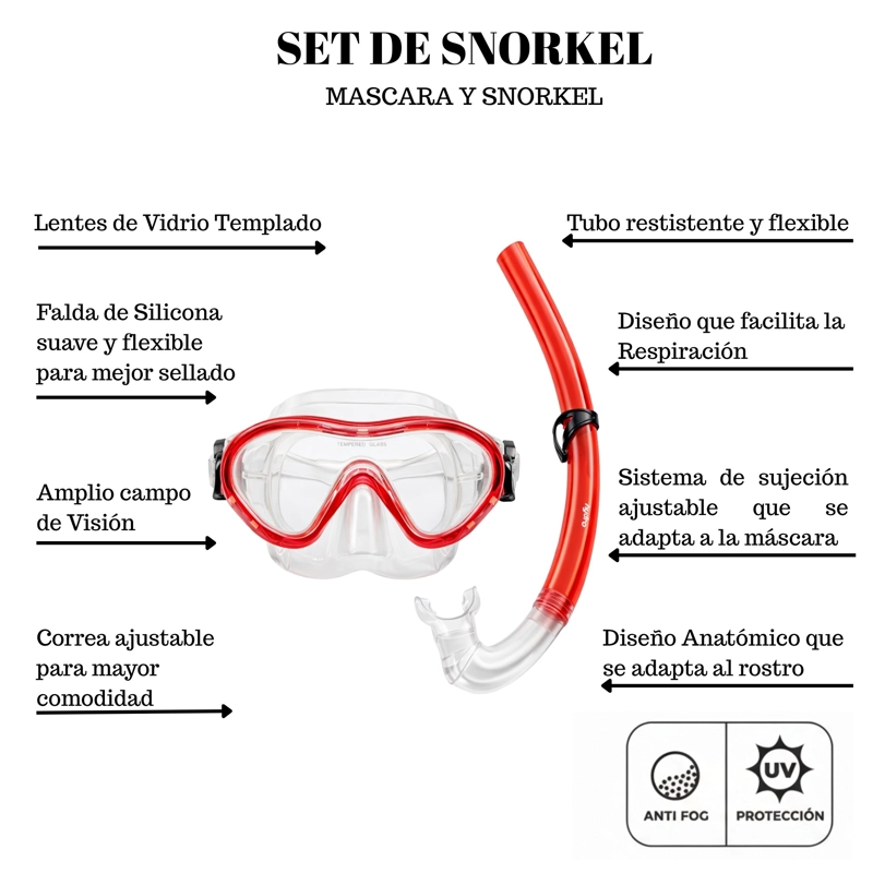 SET MÁSCARA BUCEO + SNORKEL JUNIOR HYDRO® - 3
