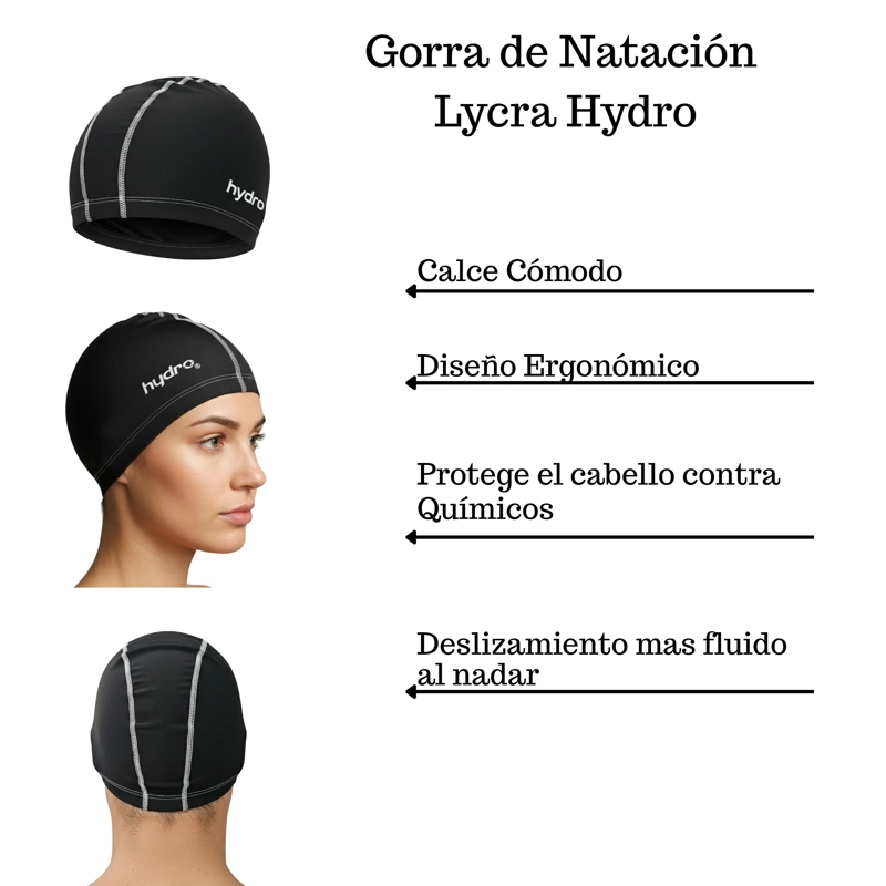 GORRO NATACION LYCRA ADULTO HYDRO CONFORT - 3