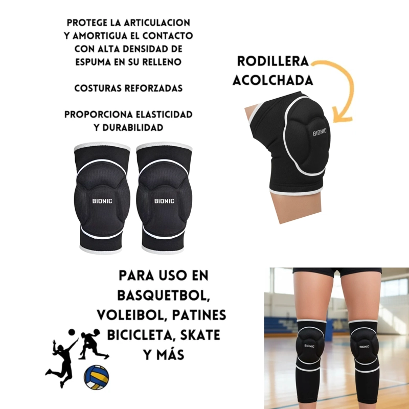 RODILLERA DEPORTIVA ACOLCHADA VOLLEY BIONIC PAR - 3