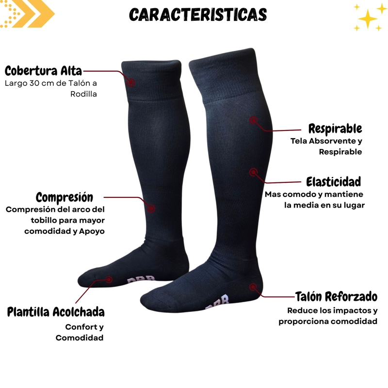MEDIAS FUTBOL NIÑO DRB CALCETAS LARGAS TALLA 28-34 - 3