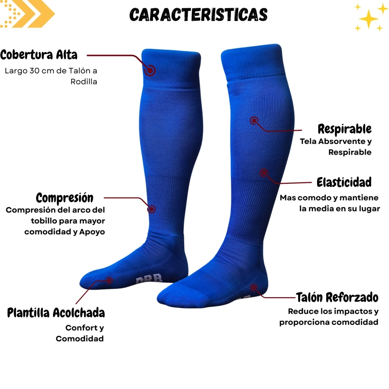 MEDIAS FUTBOL NIÑO DRB CALCETAS LARGAS TALLA 28-34 - 3