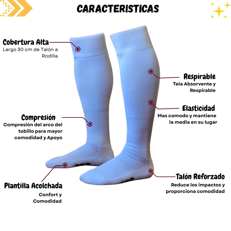 MEDIAS FUTBOL NIÑO DRB CALCETAS LARGAS TALLA 28-34 - 3